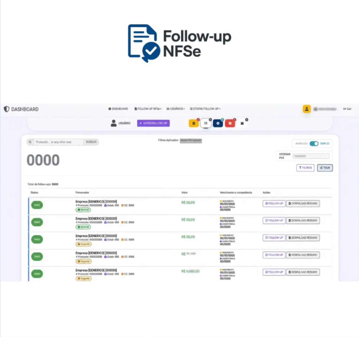NFSe FollowUP - Fluxo Financeiro
